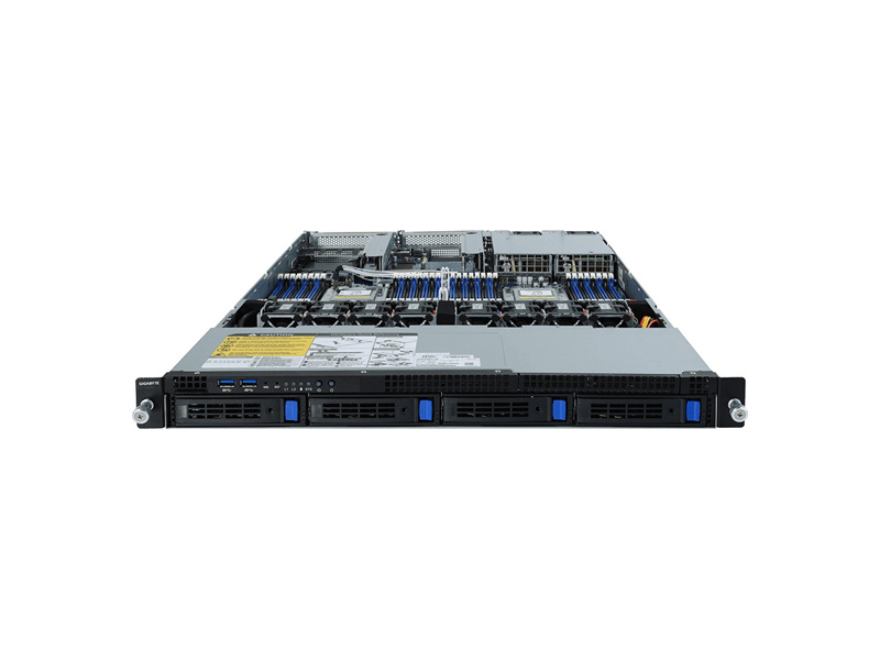 6NR182Z90MR-00-A00  Серверная платформа Gigabyte R182-Z90 1U, 2x AMD EPYC 7002/ 7003, Socket SP3, 32 x DIMM, 4 x 3.5'' SATA hs HDD/ SSD + 2.5'' HDD/ SSD, 2 x 1GbE LAN (I350-AM2) + 1 x 10/ 100/ 1000 management LAN, AST2500, 2 x 1200W