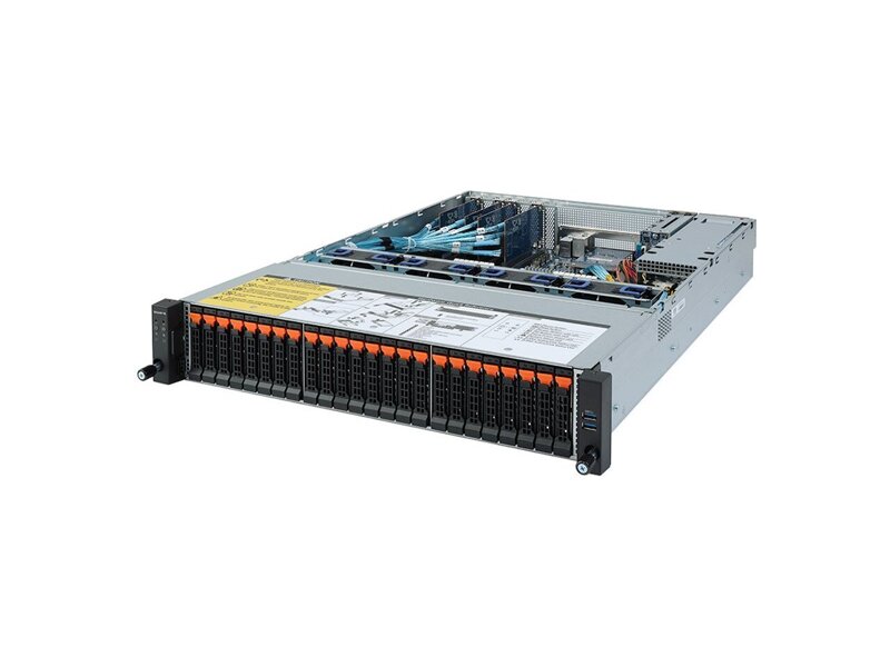 6NR272Z32MR-00  Gigabyte Rack Server 2U R272-Z32 SP3, PCI-E, 2xHS SAS/ SATA + 24xHS U.2, 2xGbLAN, 16DDR4, 1200W HS