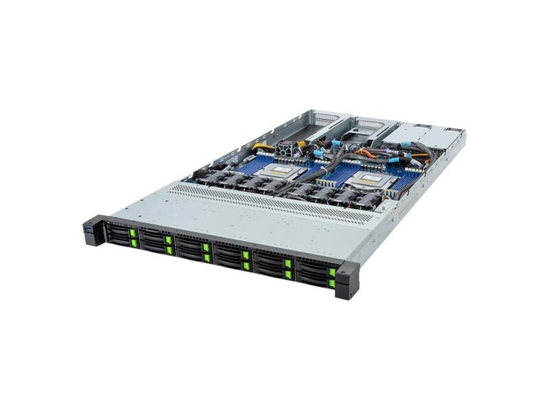 R183-ZF1-AAJ1  Gigabyte Rack Server 1U R183-ZF1-AAJ1 R183-ZF1-AAJ1 Supports 1 x Dual slot Gen5 GPU, Dual AMD EPYC 9004, 12-Channel DDR5 RDIMM, 24 x DIMMs, Dual ROM Architecture, 12 x 2.5'' Gen5 NVMe/ SATA/ SAS-4 hot-swappable bays, 1 x FHFL PCIe Gen5 x16 slot for GPUs, 1