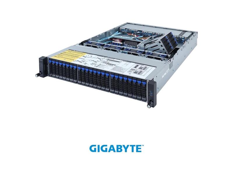 6NR262ZA0MR-00  Gigabyte Rack Server 2U R262-ZA0 AMD EPYC™ 7003 series processor family, Single processor, 7nm technology, 8-Channel RDIMM/ LRDIMM DDR4, 16 x DIMMs, 2 x 1Gb/ s LAN ports (Intel® I350-AM2), 1 x Dedicated management port, 2 x 2.5'' Gen4 NVMe hot-swappable ba