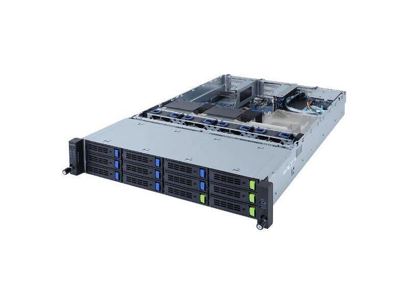 6NR262ZA2MR-00  Gigabyte Rack Server 2U R262-ZA2 AMD EPYC™ 7003 series processor family, Single processor, 7nm technology, 8-Channel RDIMM/ LRDIMM DDR4, 16 x DIMMs, 2 x 1Gb/ s LAN ports (Intel® I350-AM2), 1 x Dedicated management port, 4 x 3.5'' Gen4 NVMe/ SATA hot-swappa