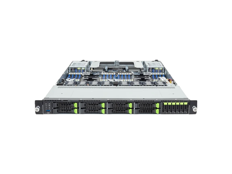 R184-S91-AAV1  Серверная платформа GIGABYTE R184-S91-AAV1/ 2xIntel Xeon 6500/ 6700/ 32xDIMM DDR5 6400 MHz/ 6 x E1.S NVMe/ HS/ 8 x 2.5'' Gen5 NVMe/ SATA/ SAS/ 24G/ 3xM.2 2280/ 22110/ 2 x FHHL PCI-E Gen5 x16/ 2 x OCP NIC 3.0 PCI-E Gen5 x16/ 3xUSB/ miniDP/ 2xRJ45/ MLAN/ 2x1