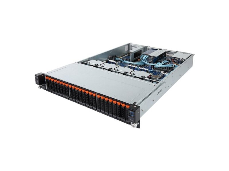 6NR281NO0MR-00  Gigabyte Rack Server R281-2O0 2U (2 x LGA 3647 up 205W, 24 x DDR4 2933MhZ, 24 x 2.5\'\' SATA/ SAS HotSwap, 2 x 2.5\''\'' SATA/ SAS Rear, 3 x PCIe x16, 6 x PCIe x8, 2 x I350-AM2 1GbE, 1200W 1+1, 2 x Heatsink