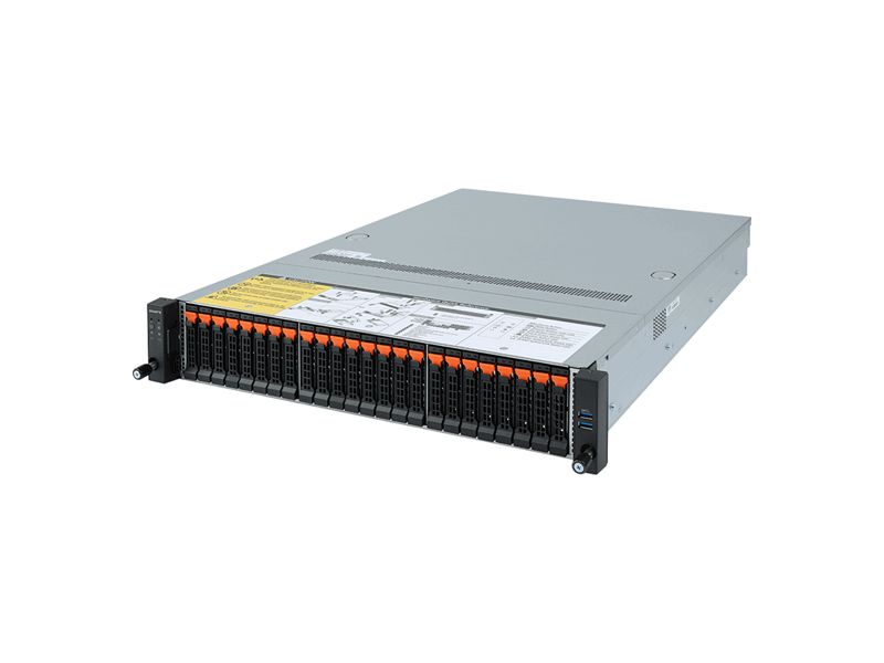 6NR282Z92MR-00  Gigabyte Rack Server R282-Z92, Rack, 2U, MZ92-FS0, 2xSP3, 24x2.5'' (24xNVMe), 2x1GbE, 32хDIMM DDR4, 3xPCIe-X16, 2x1600Вт