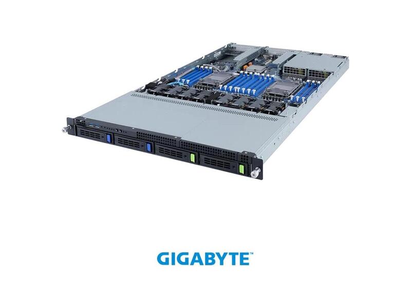 6NR18234AMR-00  Gigabyte Rack Server R182-34A Dual Intel Xeon Scalable 3rd Gen, 16 x DIMMs, 1 x 10/ 100/ 1000 management LAN, 4 x 3.5'' SATA (2x NVMe hot-swap), Dual 800W 80 PLUS PSU 1U