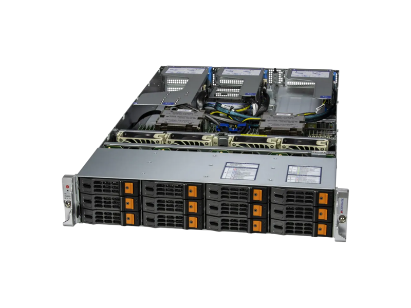 AS -2025HS-TNR  Серверная платформа Supermicro Hyper A Server 2025HS 2U TNR 2xGenoa 9334/ 4x32Gb/ 1xPM9A3 960GB NVMe(12LFF)/ 2-port 10GBase-T/ 2x1600W