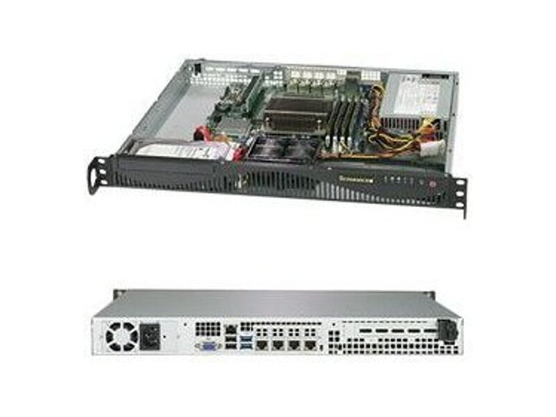 SYS-5019C-M4L  Supermicro SuperServer 1U 5019C-M4L, Single Skt H4 (LGA 1151), 4x DIMM, 4 GbE LAN ports, 1 dedicated IPMI LAN, 2x 3.5'' or 3x 2.5'' drive bays, 1 PCI-E 3.0 x16 slot, 350W PSU