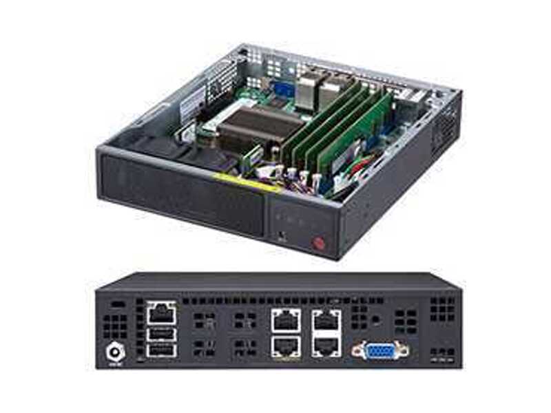 SYS-E200-9A  Supermicro SuperServer Mini-1U E200-9A, no CPU(1) Atom/ 4x DDR4 DIMM/ 1 SATA3/ M.2 PCI-E 3.0 x2/ 4 GbE LAN/ 60W
upermicro SuperServer Mini-1U, Single socket FCBGA 1310, 4x DDR4 DIMM, 1 SATA3, M.2 PCI-E 3.0 x2, 4 GbE LAN ports, 60W lockable power adapter