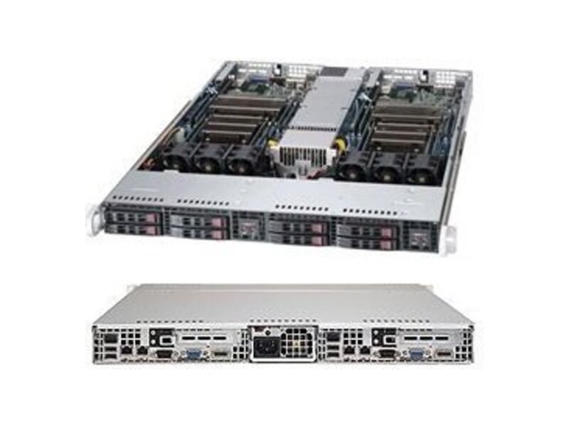 SYS-1027TR-TQF  Supermicro SuperServer 1U 1027TR-TQF Dual Skt Xeon E5-2600/ 8x DIMM/ on board C602J SATA2&SATA3 RAID 0, 1, 5, 10/ 4x 2.5'' Hot-swap SATA/ 2 GbE LAN/ 1x PCI-E 3.0 x16 LP/ 1280W