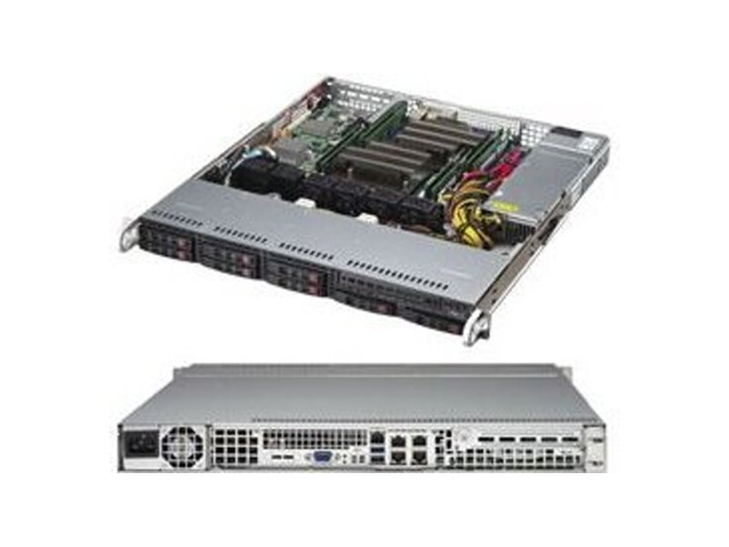 SYS-1028R-MCT  Supermicro SuperServer 1U 1028R-MCT no CPU(2) E5-2600v3/ v4/ no DIMM(8)/ on board C612 RAID 0/ 1/ 5/ 10, SAS3(3108)/ no HDD(8)/ 2xGE, 2x10GE/ 1xPCIEx8/ 1x600W