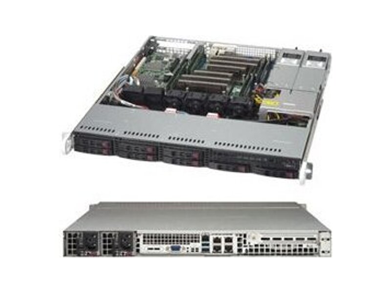 SYS-1028R-MCTR  Supermicro SuperServer 1U 1028R-MCTR no CPU(2) E5-2600v3/ v4/ no DIMM(8)/ on board C612 RAID 0/ 1/ 5/ 10, SAS3(3108)/ no HDD(8)/ 2xGE, 2x10GE/ 1xPCIEx8/ 2x600W