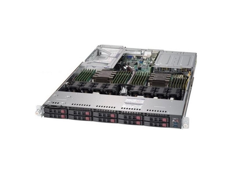 SYS-1029U-TR4  Supermicro SuperServer 1U 1029U-TR4, Dual Skt, 24x DIMM, on board C621, SATA3, RAID 0,1,5,10, 10 Hot-swap 2.5'', 2 PCIE 3.0 x16, 2 PCIE 3.0 x8, 4 GbE, 2xR750W