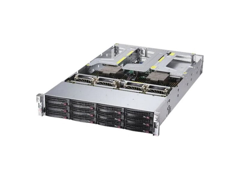 AS-2024US-TRT  SuperMicro SuperServer 2U AS-2024US-TRT 2x EPYC 7002/ 7003, 32x DIMM, 1x PCI-E 4.0 x16 (FHFL 10.5''), 3x PCI-E 4.0 x16 (1 x8 link, FHFL 9.5''), 1x PCI-E 4.0 x16 (LP), 1 PCI-E 4.0 x16 (x8 link, internal LP), 12x 3.5'' SATA/ SAS (4x NVME support), 2x 10GBase-T