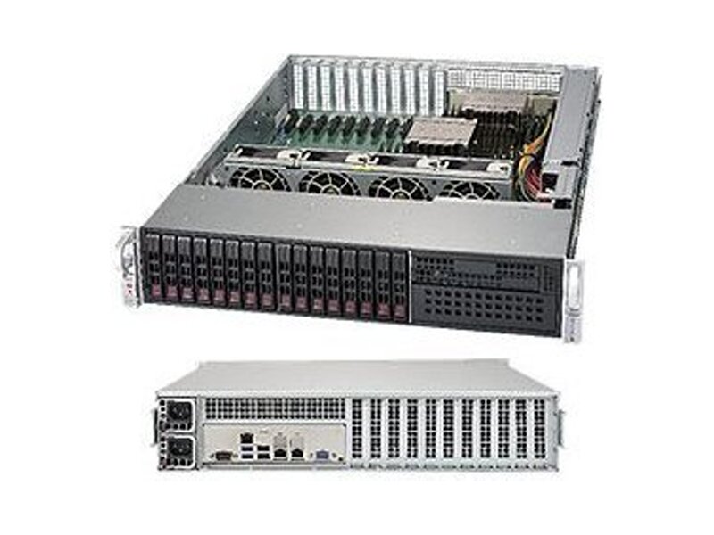 SYS-2028R-TXR  Supermicro SuperServer 2U 2028R-TXR no CPU(2) E5-2600v3/ v4/ no DIMM(16)/ on board C612 RAID 0/ 1/ 5/ 10/ 16x2.5'' HotSwap + 1x5.25'' peripheral/ 2xGE/ 10 PCIE 3.0 x8 + 1 PCIE 2.0 x4/ 2x1000W