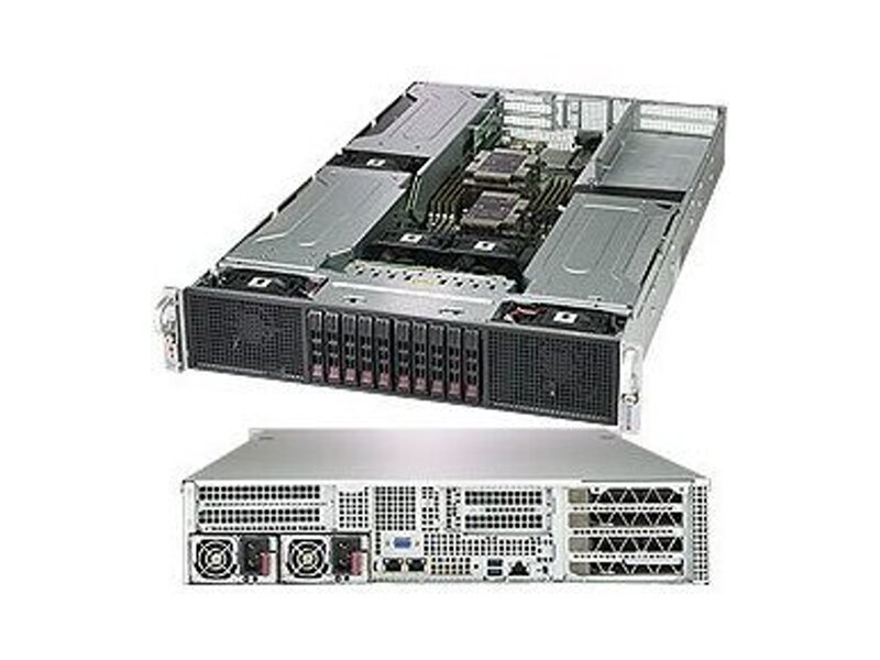 SYS-2029GP-TR  Supermicro SuperServer 2U 2029GP-TR Dual Skt Xeon Scalable/ 16x DIMM/ on board C621 SATA3 RAID 0,1,5,10/ 10x 2.5'' Hot-swap/ 6 PCI-E 3.0 x16, 1 PCI-E 3.0 x8 (in x16, LP)/ R2000W