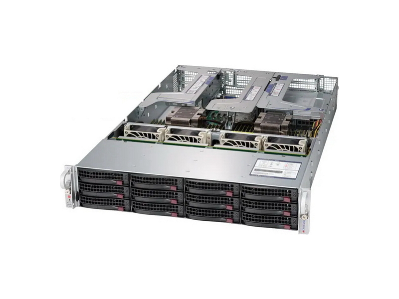 SYS-6029U-TRT  SuperMicro Superserver SYS-6029U-TRT LGA3647, C622, 4xPCI-E, SVGA, SATA RAID, 8xHS SAS/ SATA, 2x10GbLAN, 16DDR4 1000W HS