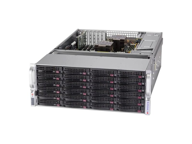 SSG-640P-E1CR36H  SuperMicro SuperServer 4U SSG-640P-E1CR36H 2x LGA4189 (up to 270W), 16x DIMM DDR4 3200MHz, 2x DIMM Optane, 36x 3.5'' SAS3/ SATA3 (2 expander based backplane), 2x 2.5'' SAS3/ SATA3 rear, 2x 10GBase-T, Broadcom RAID 3908 SAS3, 2x 1600W