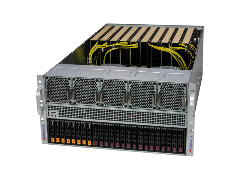 SYS-521GE-TNRT  Supermicro SuperServer SYS-521GE-TNRT 5U / 2xIntel Xeon Scalable 4/ 5th Gen/ 32xDIMM DDR5 5600 MHz/ C741/ quad width/ 2 triple-width/ 8 double-width/ 10 single-width GPU/ 8x 2.5'' front NVMe/ 8x2.5 front SATA/ HS/ 16x front 2.5'' NVMe/ 8x front 2.5'' SATA/ H