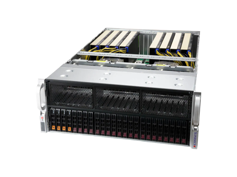 AS-4125GS-TNRT  Supermicro GPU A+ 4U Server 4125GS-TNRT noCPU(2)9004 EPYC/ TDP 400W/ no DIMM(24) only DDR5/ SATARAID HDD(2)SFF NVMe(4)SFF/ 2x10Gbe/ support up to 8 double/ Single width GPU/ 4x2000W