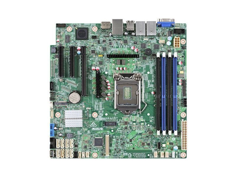 DBS1200SPLR  Intel Server Board S1200SPLR Single Socket Intel Xeon E3-1200 v5/ v6, Intel C236, 4x DDR4 ECC UDIMM Up to 64 GB, PCI-E x16+xPCI-E x8+PCI-E x4+IOM Conn + RAID Module conn, 2x 1GB LAN+Mgmt LAN, 8 x SATA, 9 x USB, Display Port + VGA, mATX
