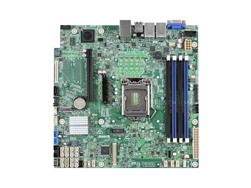 DBS1200SPSR  Intel Server Board S1200SPSR Single Socket Intel Xeon E3-1200 v5/ v6, Intel C232, 4x DDR4 ECC UDIMM Up to 64 GB, 2xPCI-E x8+PCI-E x4, 2x 1GB LAN, 6 x SATA, 7 x USB, mATX 0