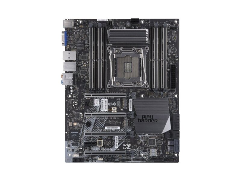 MBD-C9X299-PGF  Материнская плата Supermicro/ ATX/ Intel Core i7/ i9 9th/ 10th Gen X/ 8xDIMM DDR4/ X299/ 6xSATA 6G/ M.2 2280/ 22110/ PCI-E Gen3/ 4xPCI-E Gen3 x16/ 4xPCI-E3.0 x16 Slots(8/ NA/ 16/ 16 or 8/ 8/ 8/ 16 or NA/ 4/ 8/ 16(Skylake-X 28 Lanes) or NA/ 4/ 4/ 8(Kabylak