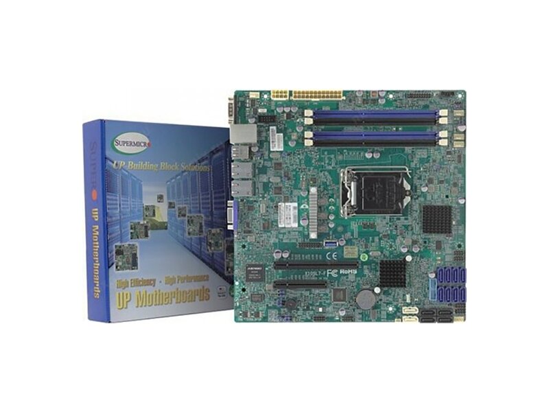 MBD-X10SL7-F-O  Supermicro Server motherboard MBD-X10SL7-F-O, Single socket, Intel C222, 4xDDR3, 2xSATA 6G 4xSATA 3G, 1xPCIe3.0/ 1xPCIe2.0, 2xGE i210AT, microATX, Retail