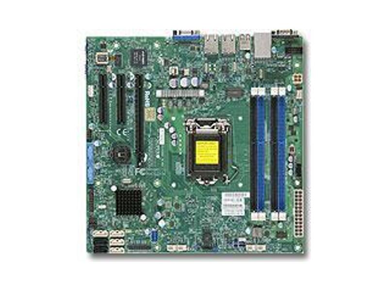 MBD-X10SLM-F-B  Supermicro Server motherboard MBD-X10SLM-F-B, Single Socket, Intel C224, 4xDDR3, 2 SATA 3G 4 SATA 6G, 1 PCIe3.0 x8 (in x16), 1 PCIe3.0 x8, and 1 PCIe2.0 x4 (in x8), 2xGE i217LM & i210AT, microATX