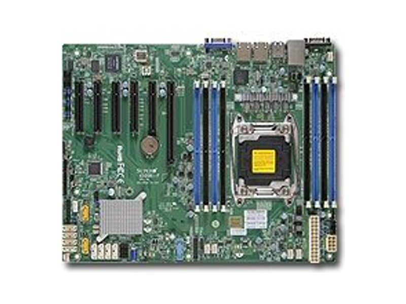 MBD-X10SRI-F-O  Supermicro Server motherboard MBD-X10SRI-F-O, Single socket, Intel C612, 8xDDR4, 10xSATA3 6G, 2x PCIe3.0 x8, 1x PCIe3.0 x4 (in x8), 1x PCIe3.0 x16, 1x PCIe2.0 x2 (in x8), 1x PCIe2.0 x4 (in x8), 2xGE i350-AM2, ATX, Retail