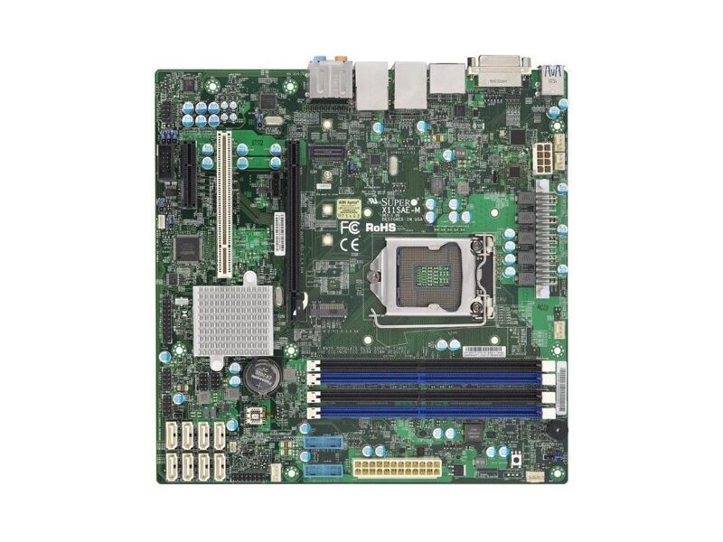 MBD-X11SAE-M-O  Supermicro Server motherboard MBD-X11SAE-M-O, Single socket, Intel C236, 4xDDR4, 8xSATA3 6G, 2xPCIe3.0, 1xGE i210AT+1xGE i219LM, microATX, Retail