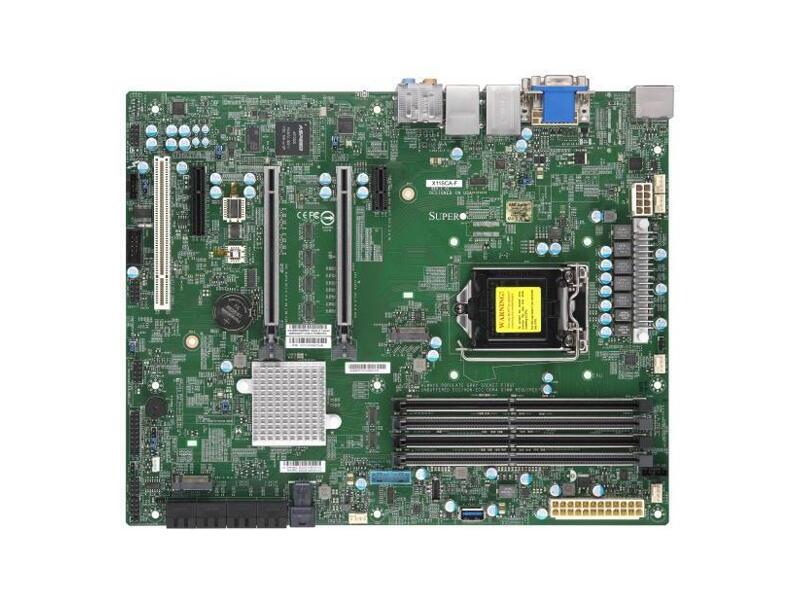 MBD-X11SCA-F-O  Supermicro Server motherboard MBD-X11SCA-F-O, Single socket, Intel C246, 4xDDR4, 8xSATA3 6G, 1 PCI-E 3.0 x4, 1 PCI-E 3.0 x1, 2 PCI-Ex16, 2 1GbE LAN ports, ATX, Retail