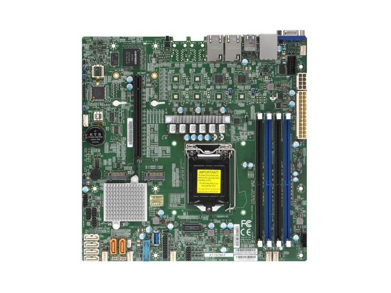 MBD-X11SCM-F-O  Supermicro Server motherboard MBD-X11SCM-F-O, Single socket, Intel C246, 4 DIMM slots, 6xSATA3 6G, 1 PCI-E 3.0 x16, 2xGE i210-AT, Micro-ATX, Retail