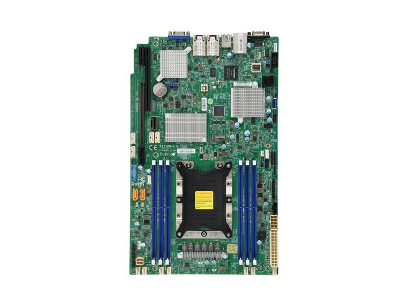 MBD-X11SPW-CTF-O  Supermicro Server motherboard MBD-X11SPW-CTF-O, Single socket, Intel C622, 6xDDR4, 10xSATA3 6G, 1x PCIe3.0 x8 (in x16), 1x PCIe3.0 x32, 2x10GE, 8''x13'', Retail