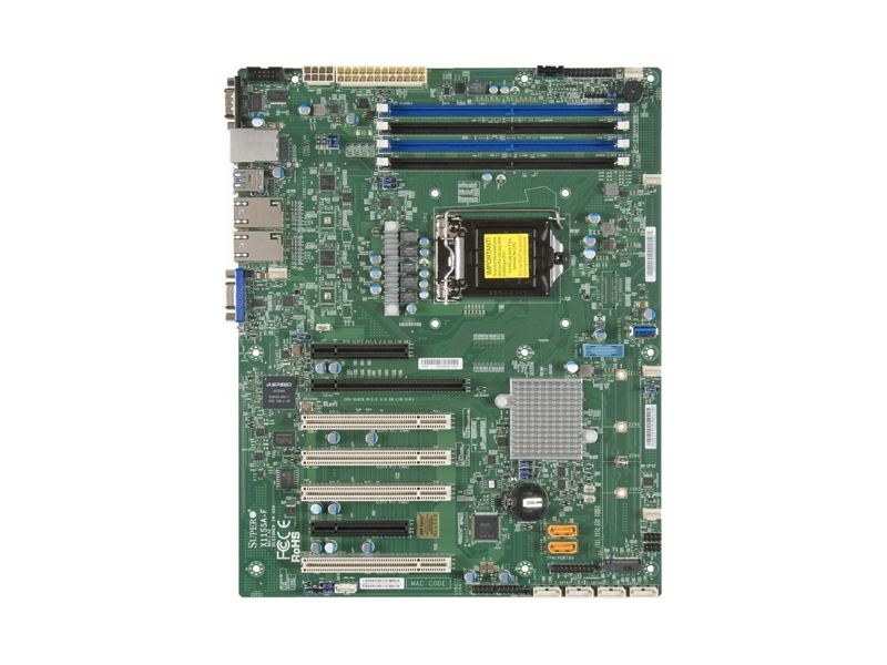MBD-X11SSA-F-B  MBD-X11SSA-F Single socket H4 (LGA 1151) supports Intel Xeon processor E3-1200 v6/ v5, Intel 7th/ 6th Gen. Core i3 series, 
tInel Celeron and Int Pentium, I/ O Cables CBL-0044L – 2 шт.
I/ O Shield MCP-260-00042-0N