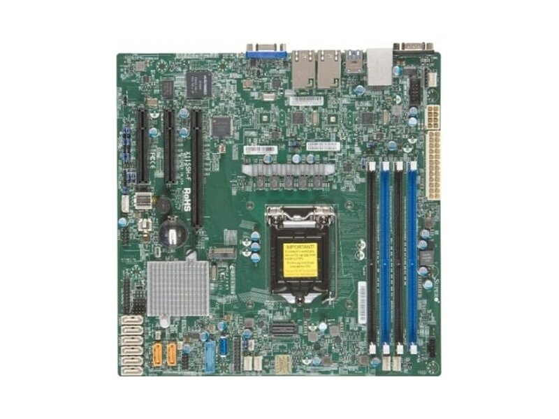 MBD-X11SSH-LN4F-O  Supermicro Server motherboard MBD-X11SSH-LN4F-O, Single socket, Intel C236, 4xDDR4, 8xSATA3 6G, 3xPCIe3.0, 4xGE i210AT, microATX, Retail