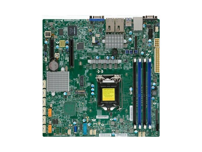 MBD-X11SSH-TF-O  Supermicro Server motherboard MBD-X11SSH-TF-O, Single socket, Intel C236, 4xDDR4, 8xSATA3 6G, 1 PCI-E 3.0 x8, 1 PCI-E 3.0 x2 (in x4), 2x10GE iX550, microATX, Retail
