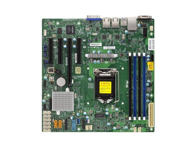 MBD-X11SSM-F-B  Supermicro Server motherboard MBD-X11SSM-F-B, Single socket, Intel C236, 4xDDR4, 8xSATA3 6G, 4xPCIe3.0, 2xGE i210AT, microATX
