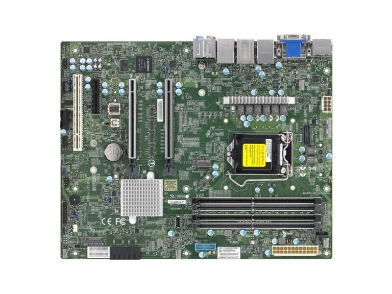 MBD-X12SCA-F-B  Supermicro Server motherboard MBD-X12SCA-F-B W-1200 CPU, 4 DIMM slots, Intel W480 controller for 4 SATA3 (6 Gbps) ports, RAID 0,1,5,10, 1 PCI-E 3.0 x4, 2 PCI-E 3.0 x16 slots, bulk (414437)
