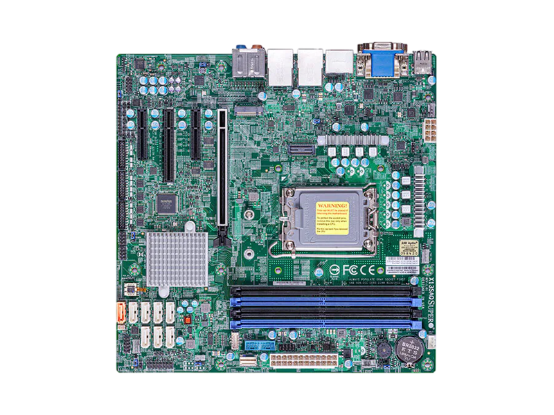 MBD-X13SAQ-B  Материнская плата Supermicro/ microATX/ Intel Core 3/ 5/ 7 s2/ i3/ i5/ i7/ i9 12/ 14th Gen/ LGA1700/ 4xDIMM DDR4/ 8xSATA 6G/ M.2 2280/ PCI-E Gen4 Slim SAS/ PCI-E Gen3 x2/ x4/ PCI-E Gen3 x4/ PCI-E Gen4 x4/ x8/ PCI-E Gen5 x16/ 12xUSB/ HDMI/ DP/ VGA Port/ DV