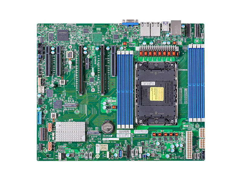 MBD-X13SEI-F-B  Supermicro Server Motherboard MBD-X13SEI-F-B, E-ATX, OEM 4th Gen Intel® Xeon® Scalable processors, Single Socket LGA-4677 (Socket E), CPU TDP supports up to 350W TDP Intel C741® Chipset Up to 2TB 3DS ECC RDIMM, DDR5-4800MT/ s (1DPC) in 8 DIMM slots 2 MCIO