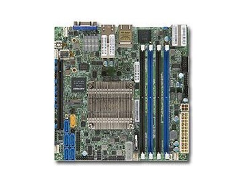 MBD-X10SDV-12C-TLN4F  Supermicro Server motherboard MBD-X10SDV-12C-TLN4F, Single Intel Xeon D-1557 Socket FCBGA1667, Upto 128GB ECC RDIMM DDR4 2133MHz or 64GB ECC/ non-ECC UDIMM in 4 sockets, 6xSATA3 6G, 1x PCIe3.0 x16, M.2 PCIe3.0 x4, 2x10GE and 2xGE, mini-ITX, Retail