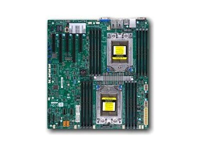 MDB-H11DSI-NT  Supermicro Server motherboard MDB-H11DSI-NT, Dual AMD EPYC 7000-Series Processors, 16 DIMM, 10 SATA3, 1 M.2, 2 SATA DOM, 2 PCIE 3.0 x16, 3 PCIE 3.0 x8, Dual 10GBase-T LAN, E-ATX
