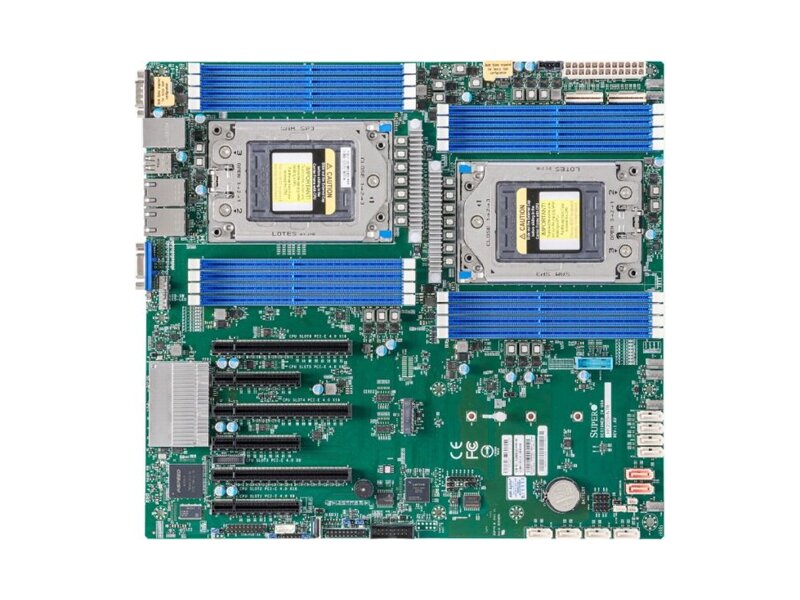 MBD-H12DSI-NT6-B  	Supermicro Server motherboard MBD-H12DSI-NT6-B Dual AMD EPYC™ 7003/ 7002 Series Processors,4TB Registered ECC DDR4 3200MHz SDRAM in 16 DIMMs,10 SATA3, 2 SATADOM, 4 NVMe,Dual 10GBase-T LAN ports,1 dedicated IPMI LAN Port,ASPEED AST2600 BMC graphics (44602