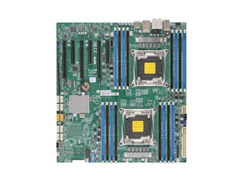MBD-X10DAI-O  Supermicro Server motherboard MBD-X10DAI-O, Dual Socket, Intel C612, 16xDDR4, 10xSATA3 6G, 2xGE i210, 5xPCIe3.0/ 1xPCIe2.0, 7.1 HD Audio, E-ATX, Retail