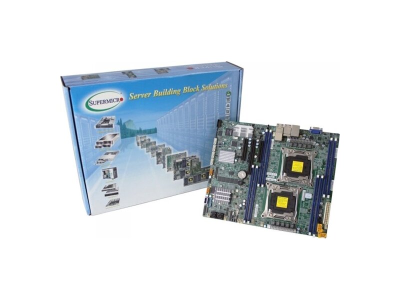 MBD-X10DRL-CT-O  Supermicro Server motherboard MBD-X10DRL-CT-O, Dual Socket, Intel C612, 8xDDR4, 6xSATA3 6G, 1x PCIe3.0 x16, 2x PCIe3.0 x8, 2xGE i210, 2x10GE iX540, ATX, Retail