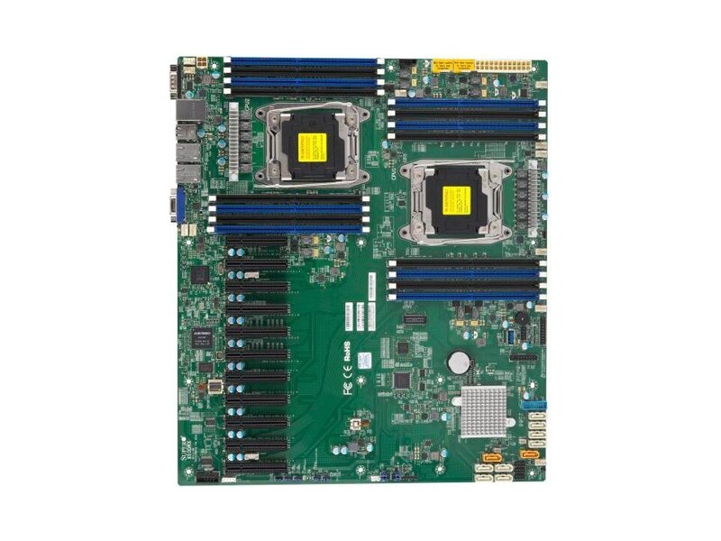 MBD-X10DRX-B  Supermicro Server motherboard MBD-X10DRX-B, Dual Socket R3, Intel C612, 512GB ECC RDIMM, DDR4-2400MHz; Up to 2TB 3DS ECC LRDIMM, in 16 DIMM, 10xSATA3 6G, 10 PCIE 3.0 x8 and 1 PCIE 2.0 x4 (in x8), 2xGE i350, 15.2''x13.2''