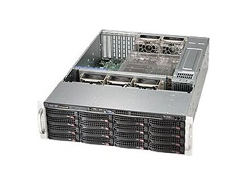 CSE-836BE1C-R1K03B  Supermicro SuperChassis 836BE1C-R1K03B Rack 3U, 16x3.5'' HotSwap, 2x2.5'', 7FH/ FL, R1000W, АТХ/ EATX/ 13''x13.68''