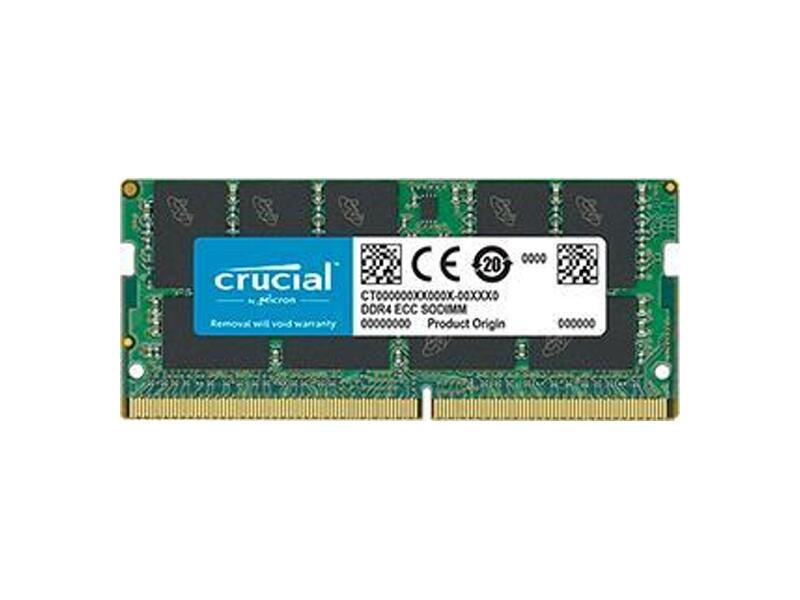 CT16G4TFD8266  Crucial DDR4 16GB 2666 MT/ s (PC4-21300) CL19 DR x8 ECC Unbuffered SODIMM 260pin
