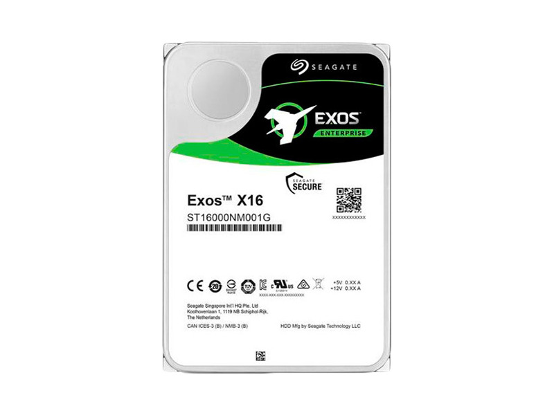 ST16000NM001G  HDD Server Seagate Exos X16 ST16000NM001G (3.5'', 16Tb, 256Mb, 7200rpm, SATA6G)