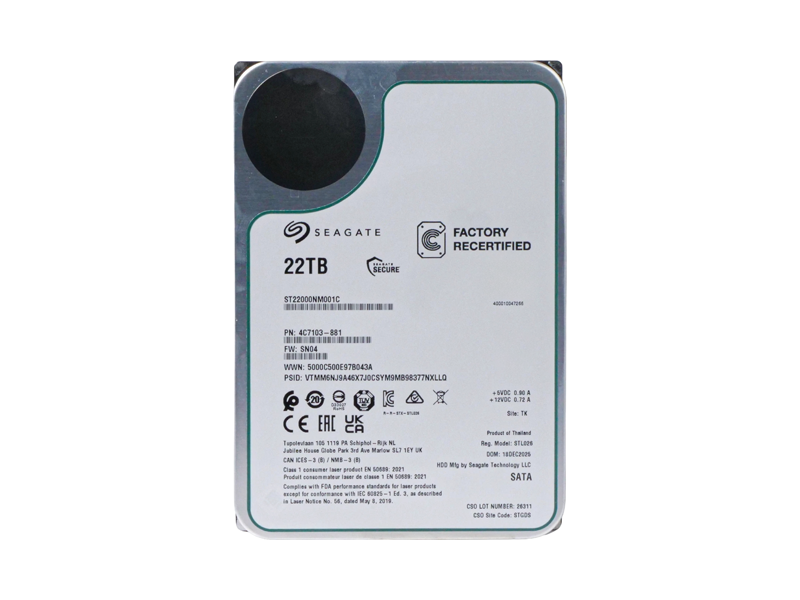 ST22000NM001C  HDD Seagate EXOS 22TB 3.5'' SATA 6G 7200rpm 512MB